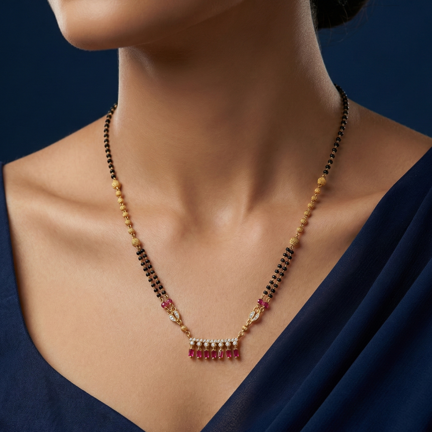 berry beads gold plated mangalsutra