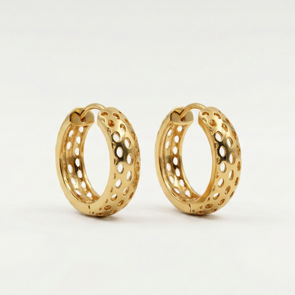 Bold Mesh Gold Plated Hoops