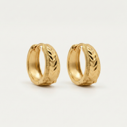 Vidhi Gold Plated Leaf Hoops