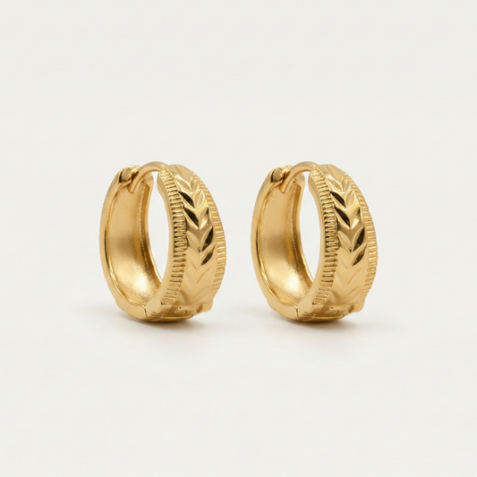 Vidhi Gold Plated Leaf Hoops