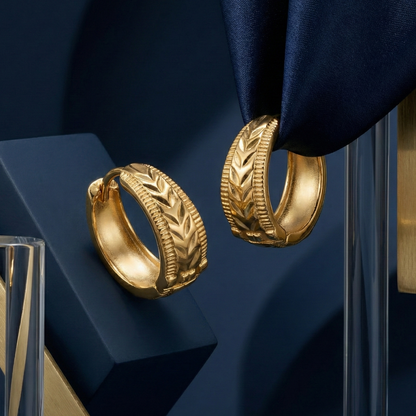 Vidhi Gold Plated Leaf Hoops
