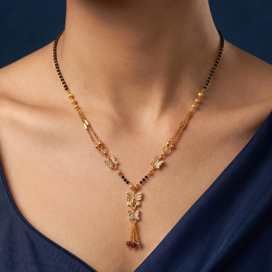 Velvet Wings 18K Gold Plated Mangalsutra