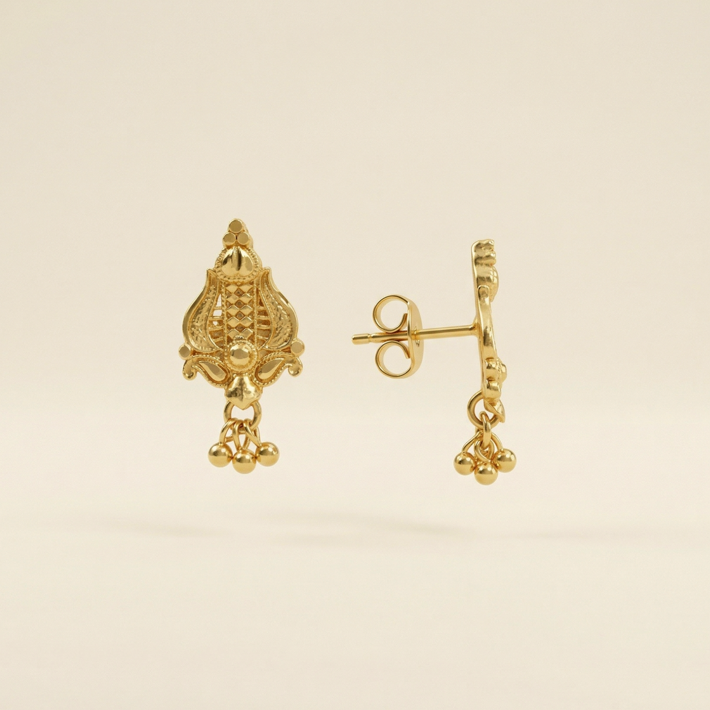trishula gold plated earrings