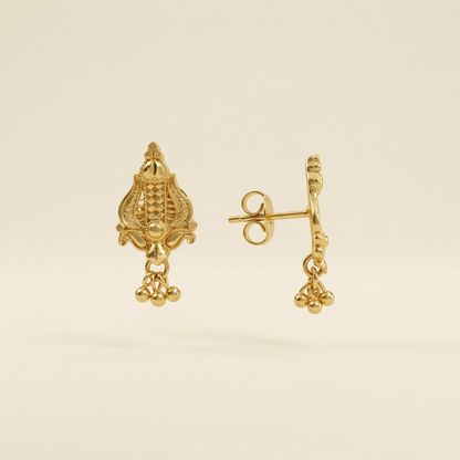 Trishula Gold Plated Earrings