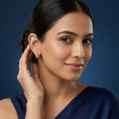 Vidhi Gold Plated Leaf Hoops