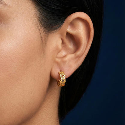 Mira Mesh Gold Plated Hoops
