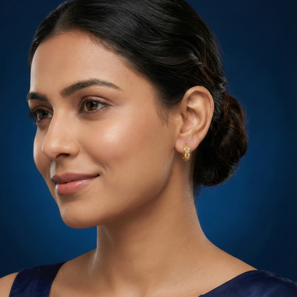 Mira Mesh Gold Plated Hoops