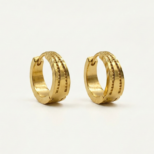 Tiered Arch Gold Plated Hoops