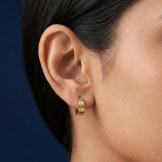 Tiered Arch Gold Plated Hoops
