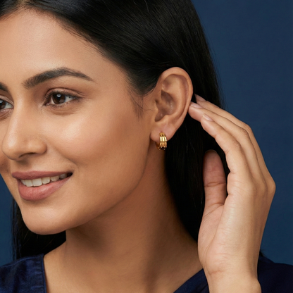 Tiered Arch Gold Plated Hoops