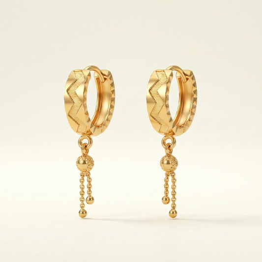 Zigzag Dangler Hoops