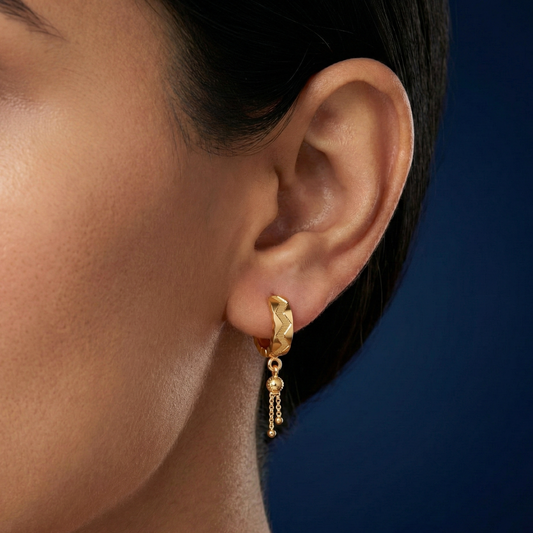 Zigzag 18K Gold Plated Hoops