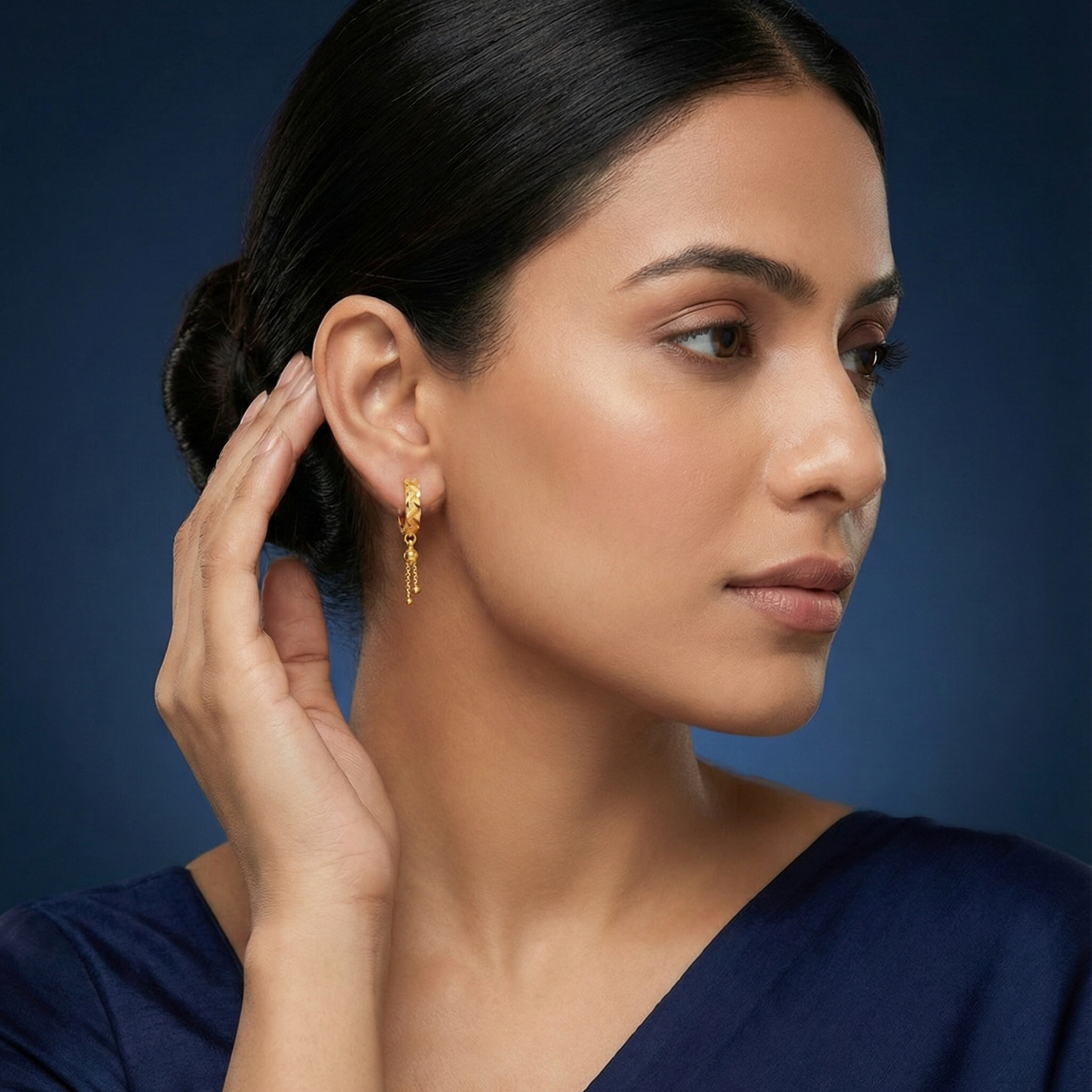 zigzag dangler hoops