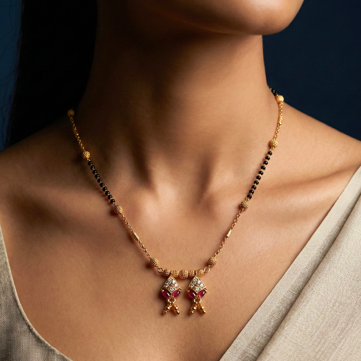aarohi gold plated mangalsutra
