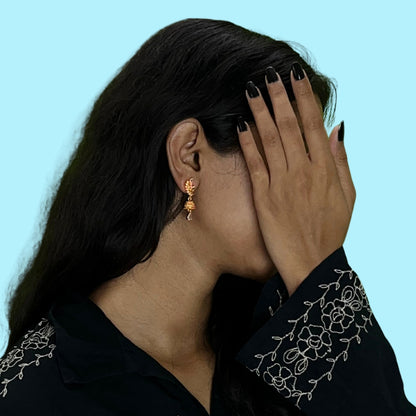 Mayura Rose Gold Plated Jhumkas