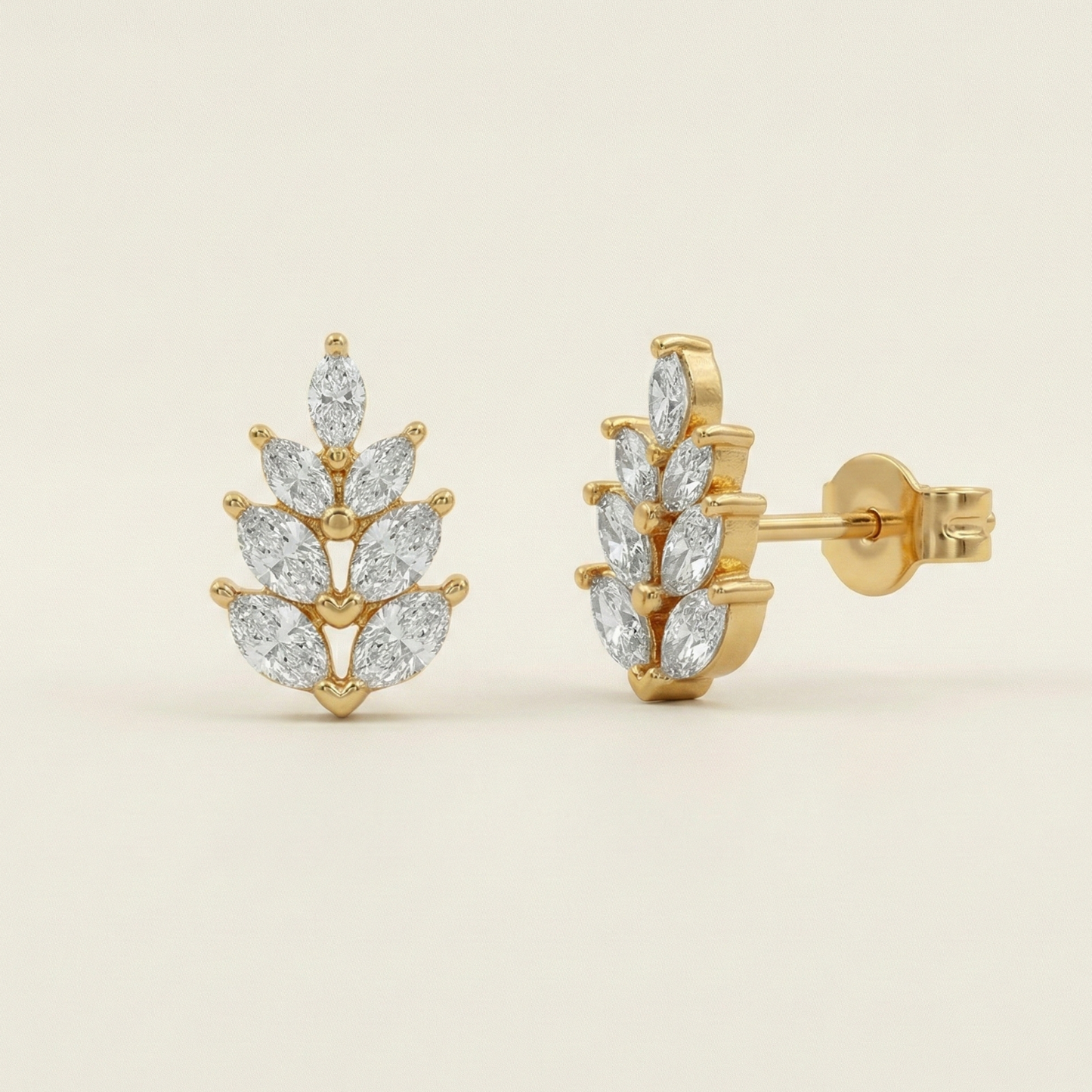 petal ascent gold plated studs