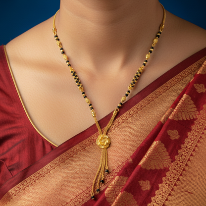 The Petal Promise 18 KT Thick Gold Plated Mangalsutra