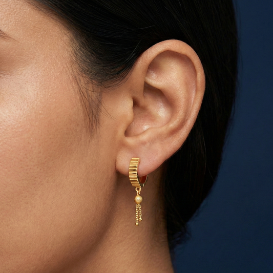 Veera Ridge 18K Gold Plated Hoops