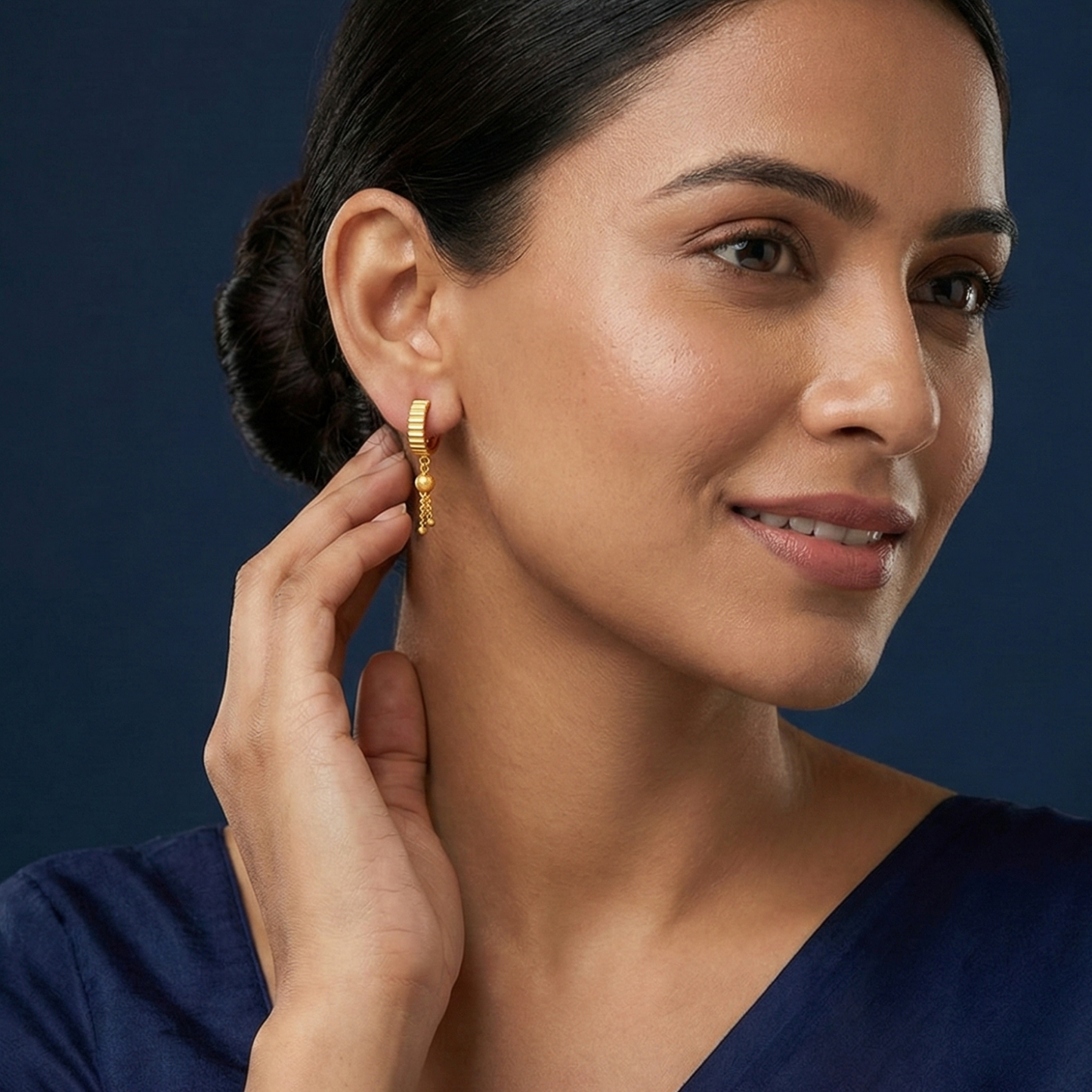 veera ridge dangler hoops