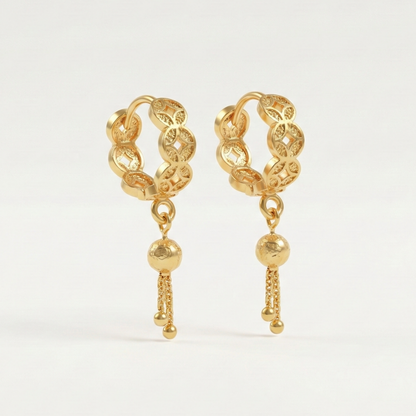 Ishita Gold Plated Drop Hoops