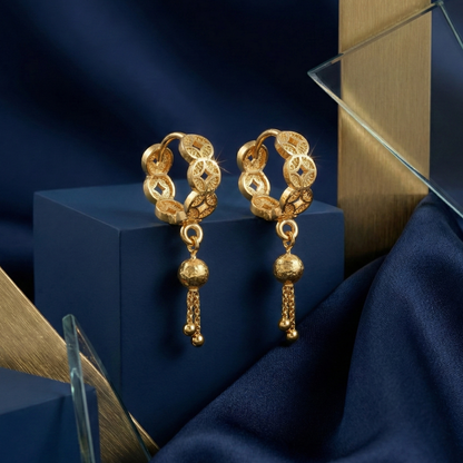 Ishita Gold Plated Drop Hoops