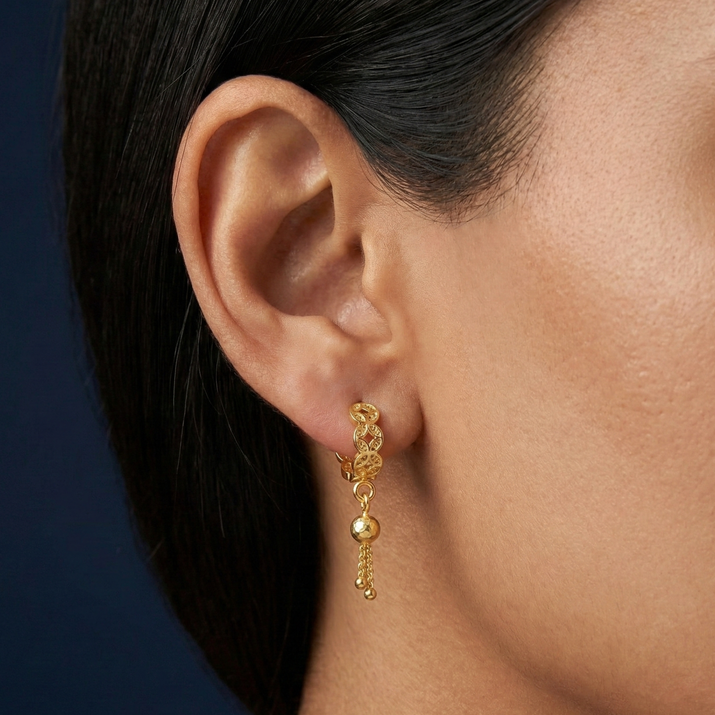 ishita gold plated drop hoops