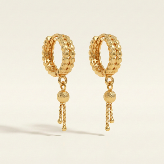 Devika Gold Plated Dangler Hoops