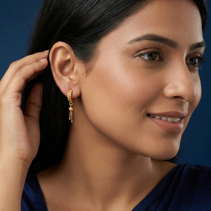 Devika Gold Plated Dangler Hoops