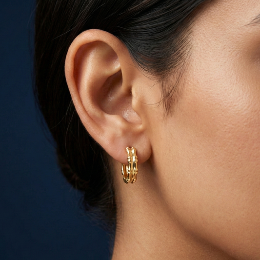 Naira Gold Plated Heritage Hoops