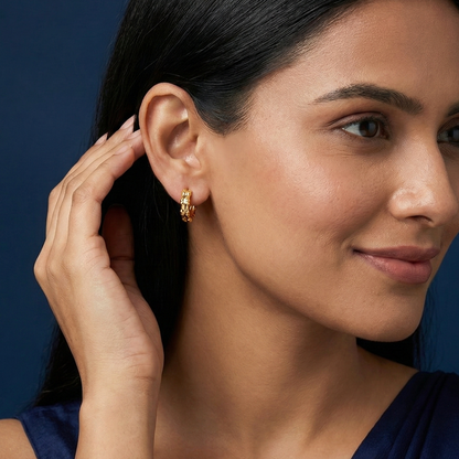 Naira Gold Plated Heritage Hoops