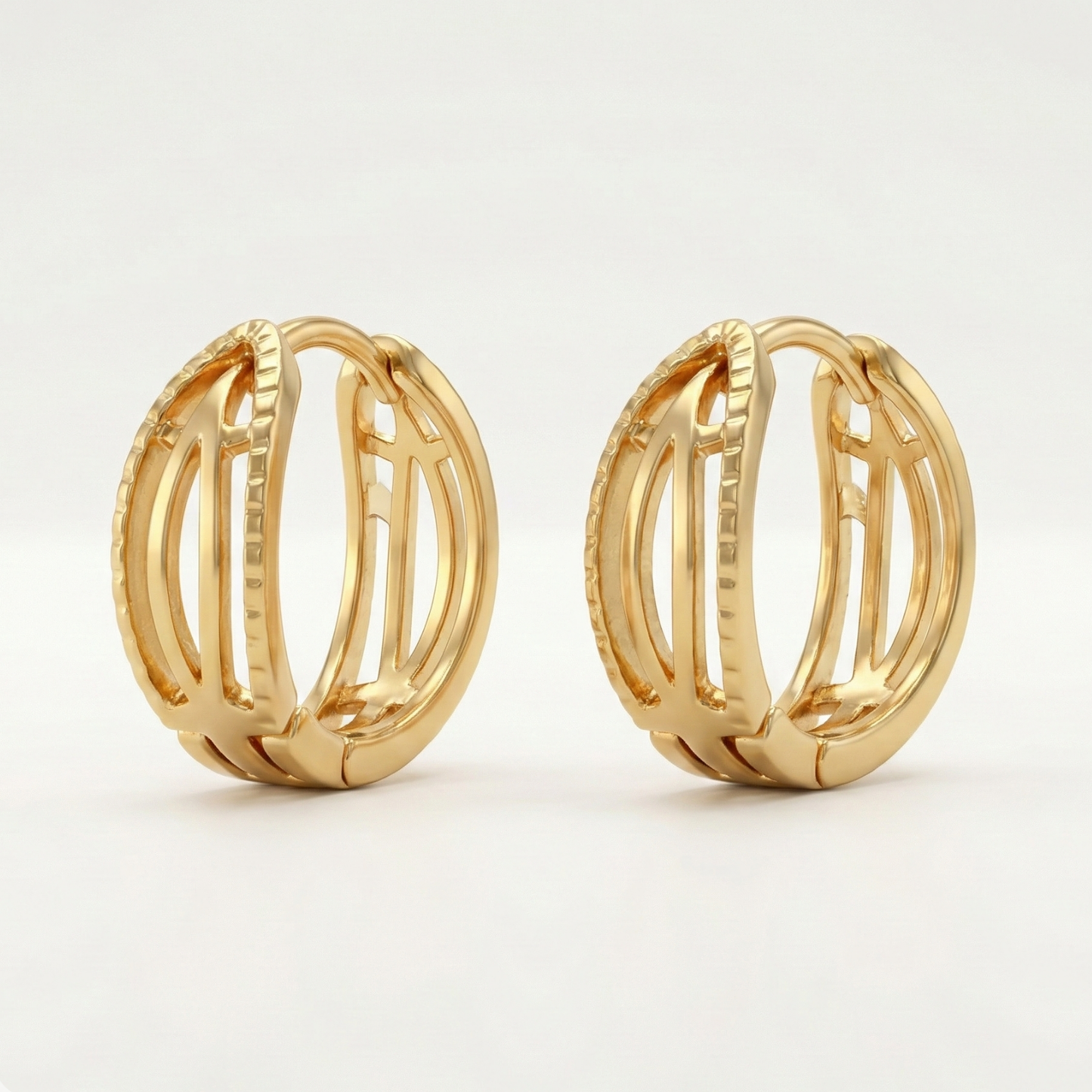 vanya gold plated petal hoops