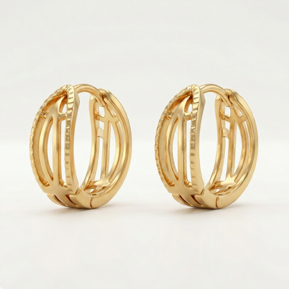 Vanya Gold Plated Petal Hoops