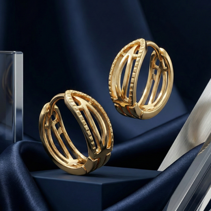 Vanya Gold Plated Petal Hoops