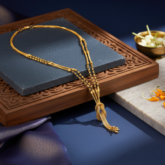 The Eternal Knot 18 KT Thick Gold Plated Mangalsutra