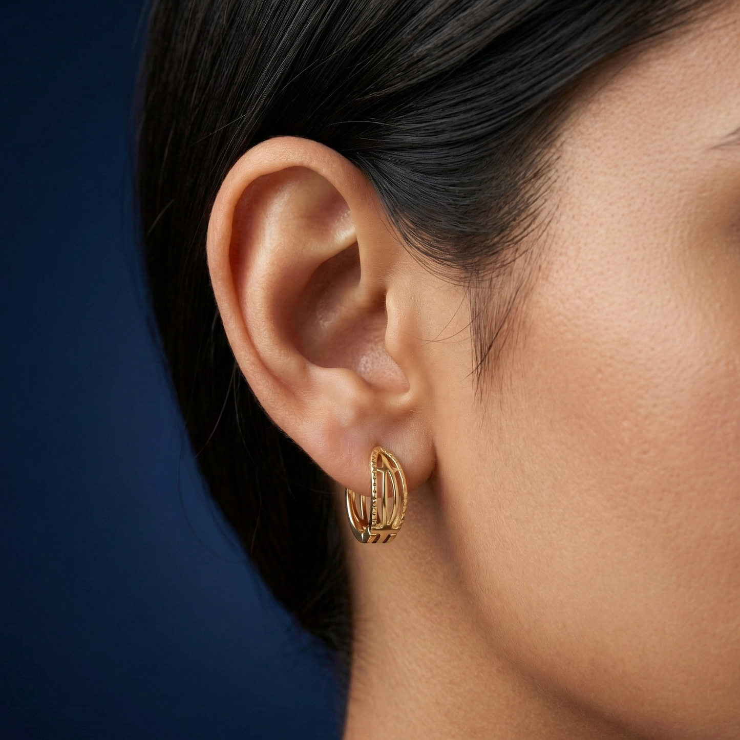 vanya gold plated petal hoops
