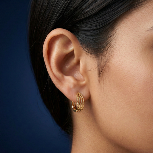 Vanya 18K Gold Plated Hoops