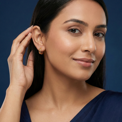 Vanya Gold Plated Petal Hoops
