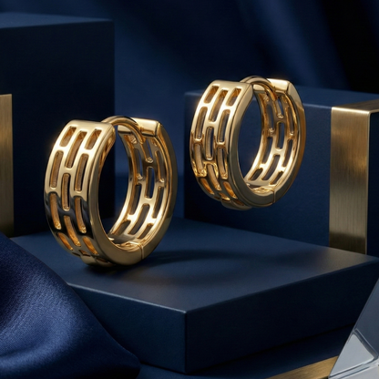 Arya Gold Plated Link Hoops