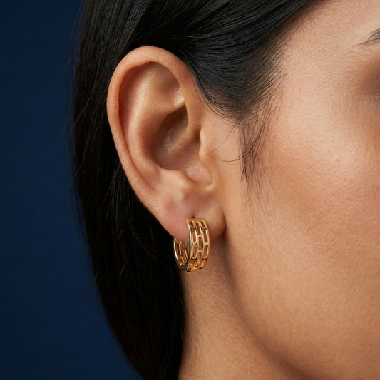 Arya 18K Gold Plated Hoops