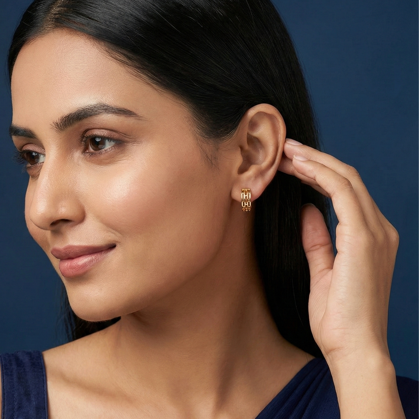 arya gold plated link hoops