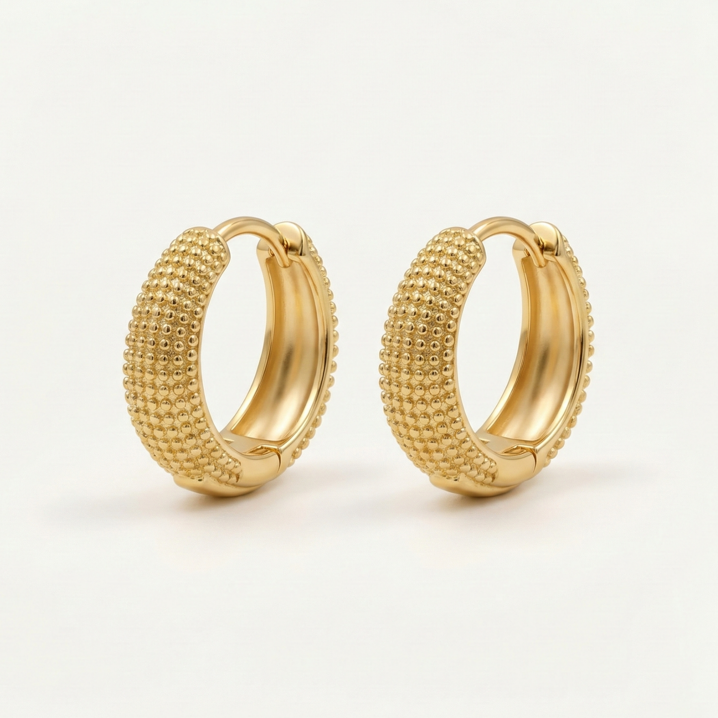 mira gold plated textured hoops