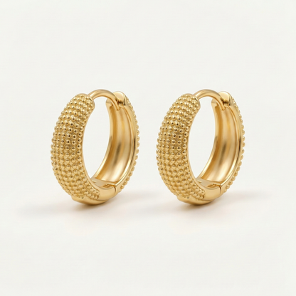 Mira Gold Plated Textured Hoops