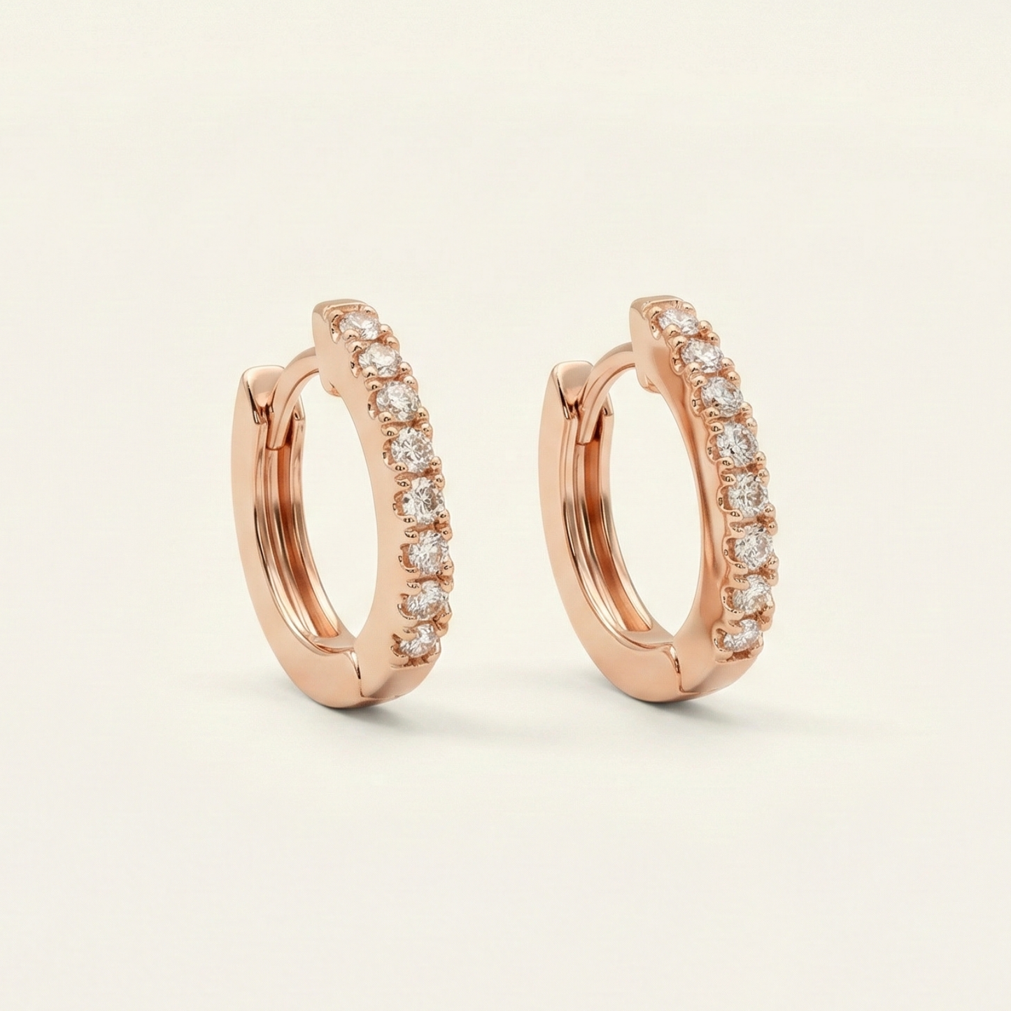edge rose gold plated hoops