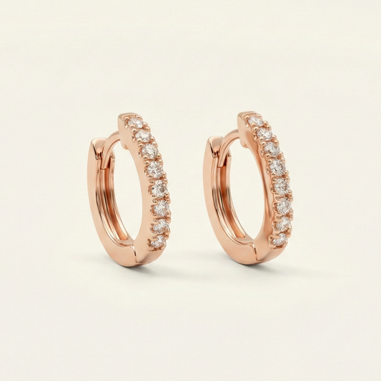 Edge Rose Gold Plated Hoops