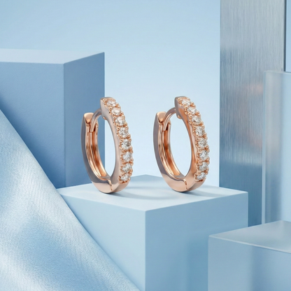 Edge Rose Gold Plated Hoops