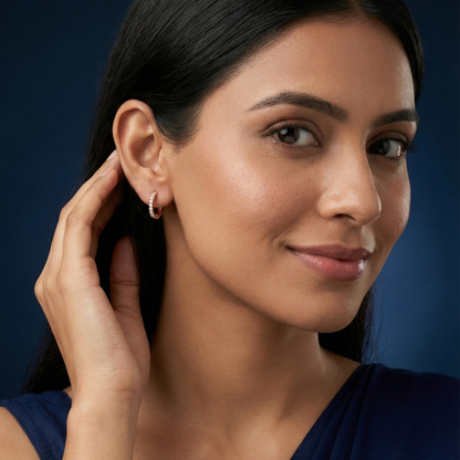 Edge Rose Gold Plated Hoops