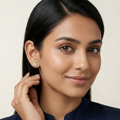 Tiny Petal Cluster Gold Plated Studs