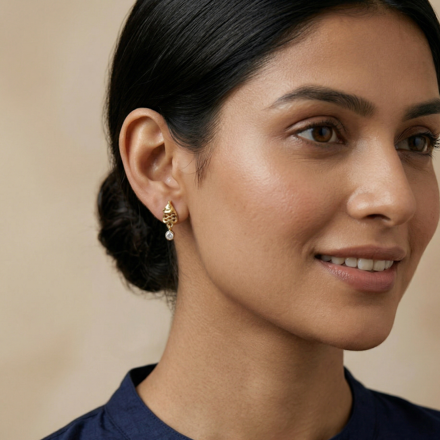 the petal bloom gold plated earrings