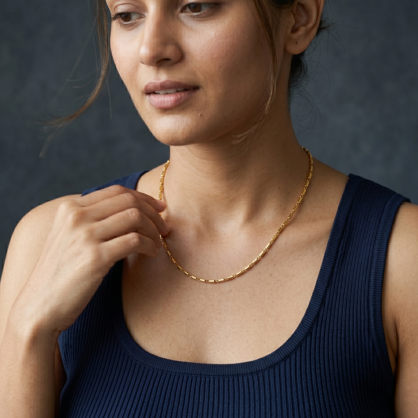 anchor gleam 18k gold-plated chain