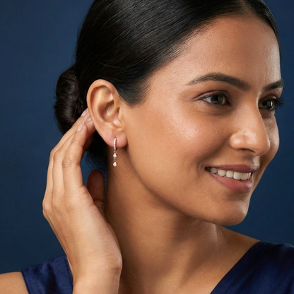 Dew Drop Rose Gold Plated Hoops